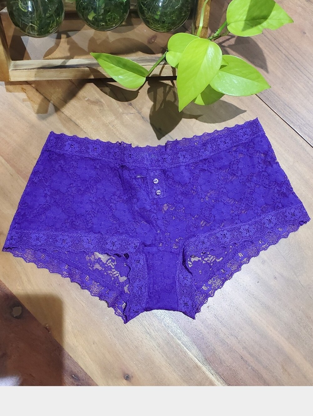 AERIE Low Rise Lace Brief Pantý in Ultra Violet
